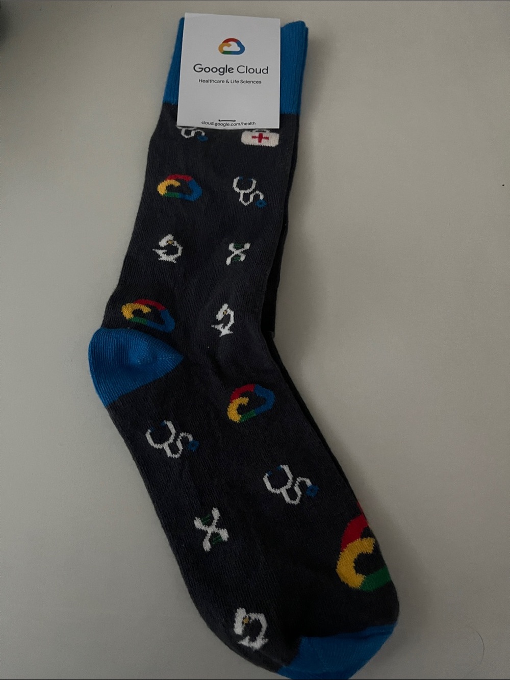 Men’s Crew Socks — Black with Blue Accents